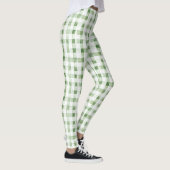 Groen Witte Gestreepte Plaid Leggings (Rechts)