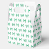 Groen-witte gingham boog patroon bedankdoosjes (Geopend)
