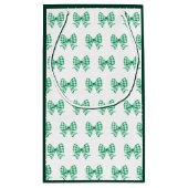 Groen-witte gingham boog patroon klein cadeauzakje (Achterkant)