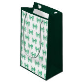 Groen-witte gingham boog patroon klein cadeauzakje (Voorkant Gekanteld)