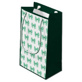 Groen-witte gingham boog patroon klein cadeauzakje (Achterkant Gekanteld)
