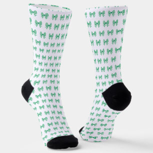 Groen-witte gingham boog patroon sokken