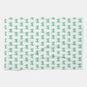 Groen-witte gingham boog patroon theedoek (Horizontaal)