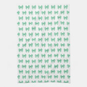 Groen-witte gingham boog patroon theedoek (Verticaal)