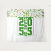Groen Witte Gouden Afstudeerklas Typografie Wandkleed (Voorkant (horizontaal))