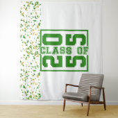 Groen Witte Gouden Afstudeerklas Typografie Wandkleed (In situ)