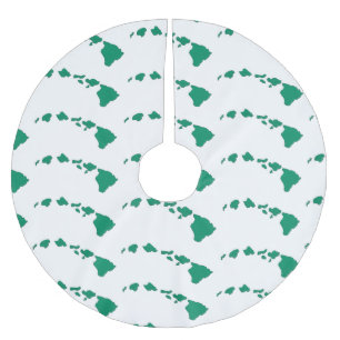 Groen witte hawaii-eilanden patroonroos kerstboom rok