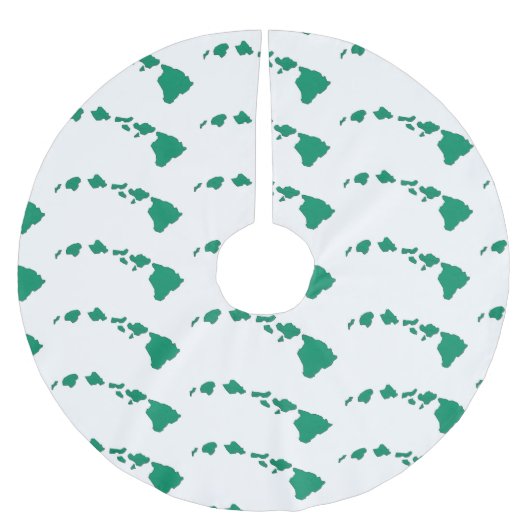 Groen witte hawaii-eilanden patroonroos kerstboom rok (Voorkant)