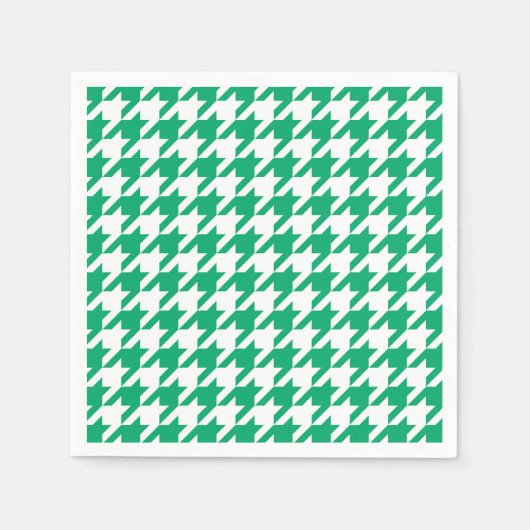 Groen-witte Houndstooth-controle Servet (Voorkant)