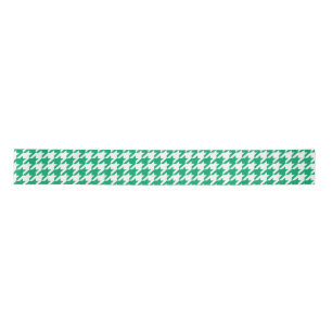 Groen Witte Houndstooth Rutcontrole Satijnen Lint