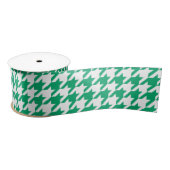 Groen Witte Houndstooth Rutcontrole Satijnen Lint (Spoel)