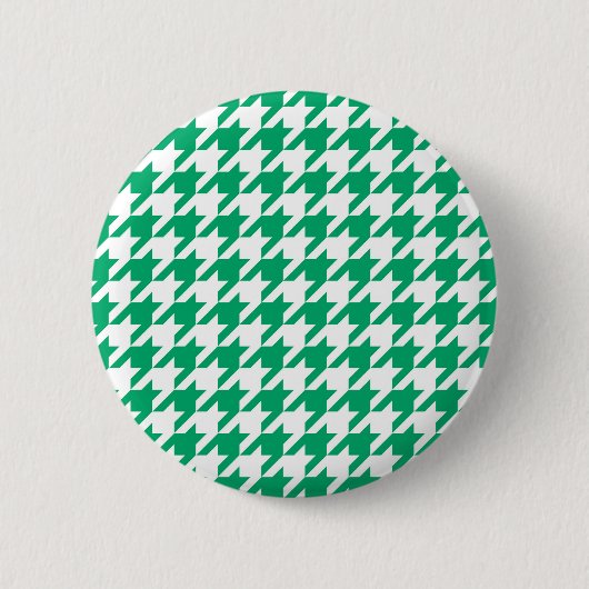 Groen Witte Houndstooth Rutpatroon Ronde Button 5,7 Cm (Voorkant)