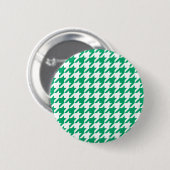 Groen Witte Houndstooth Rutpatroon Ronde Button 5,7 Cm (Voorkant /achterkant)
