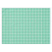 Groen Witte Houndstooth Rutpatroon Tafelkleed (Voorkant (Horizontaal))