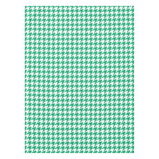 Groen Witte Houndstooth Rutpatroon Tafelkleed (Voorkant)