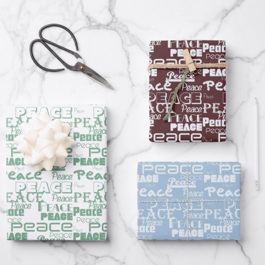 Groen Witte Inspirerende Vrede  Inpakpapier Vel (Voorkant)