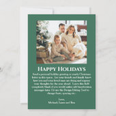 Groen-witte kerstboom patroonfoto feestdagenkaart (Achterkant)