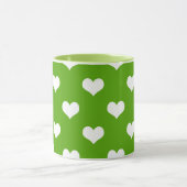Groen Witte Lieve Harten Ontwerp  Mok (Midden)