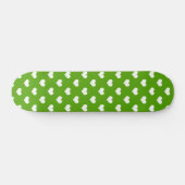 Groen Witte Lieve Harten Ontwerp  Persoonlijk Skateboard (Horizontaal)