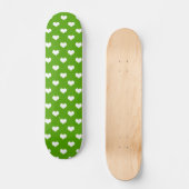Groen Witte Lieve Harten Ontwerp  Persoonlijk Skateboard (Voorkant)