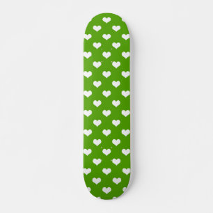 Groen Witte Lieve Harten Ontwerp  Persoonlijk Skateboard