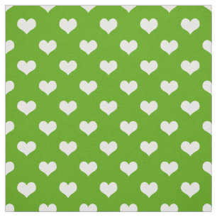 Groen Witte Lieve Harten Ontwerp  Stof