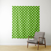 Groen Witte Lieve Harten Ontwerp Wandkleed (In situ)