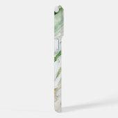 Groen Witte Marmeren Monogram Gepersonaliseerde Na iPhone Hoesje (Rechterkant)