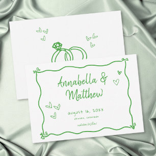 Groen Witte Met De Hand Getekende Hart Whimsical H Save The Date