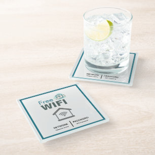 Groen Witte Minimalistische Gratis Wifi Hotel Inte Glazen Onderzetter