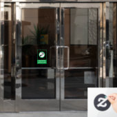 Groen Witte Moderne Rookruimte Metalen A-Frame Raamsticker (Kantoordeur)