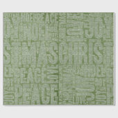 Groen Witte Moderne Typografie Kerstcadeau Cadeaupapier (Vlak)