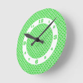 Groen Witte Monochrome Ruiten Ronde Klok (Hoek)