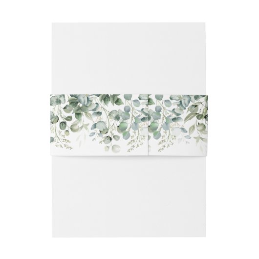 groen | Witte Monogram bruiloft Uitnodigingen Wikkel (Achterkant Voorbeeld)