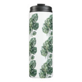 Groen-witte Monstera Tumbler Thermosbeker (Voorkant)