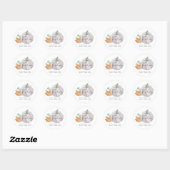 Groen witte pompoen - Dank u Baby shower Ronde Sticker (Vel)