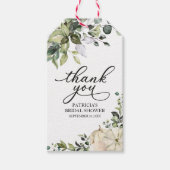 Groen-witte pompoen herfst bruiloft favor cadeaulabel (Voorkant)