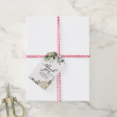 Groen-witte pompoen herfst bruiloft favor cadeaulabel (Met Touw)