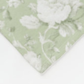 Groen Witte Romantische Bloem Fleece Deken (Hoek)