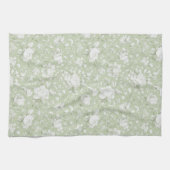 Groen Witte Romantische Bloem Theedoek (Horizontaal)