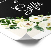 Groen Witte Roos Bloemen Kaarten en Geschenken Tek Poster (Hoek)