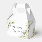 Groen Witte Rozen Baby shower Favor Box Bedankdoosjes (Achterkant)