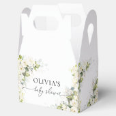 Groen Witte Rozen Baby shower Favor Box Bedankdoosjes (Geopend)