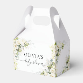 Groen Witte Rozen Baby shower Favor Box Bedankdoosjes