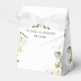 Groen Witte Rozen Bruiloft Favor Box Bedankdoosjes