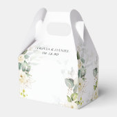 Groen Witte Rozen Bruiloft Favor Box Bedankdoosjes (Achterkant)