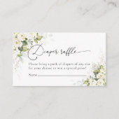 Groen Witte Rozen Luier Raffle Enclosure Kaart (Voorkant)