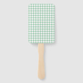 Groen Witte Ruit Patroon Handwaaier (Achterkant)