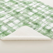 Groen Witte Ruit Strepen Sherpa Deken (3/4)