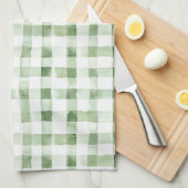 Groen Witte Ruit Strepen Theedoek (Quarter Fold)